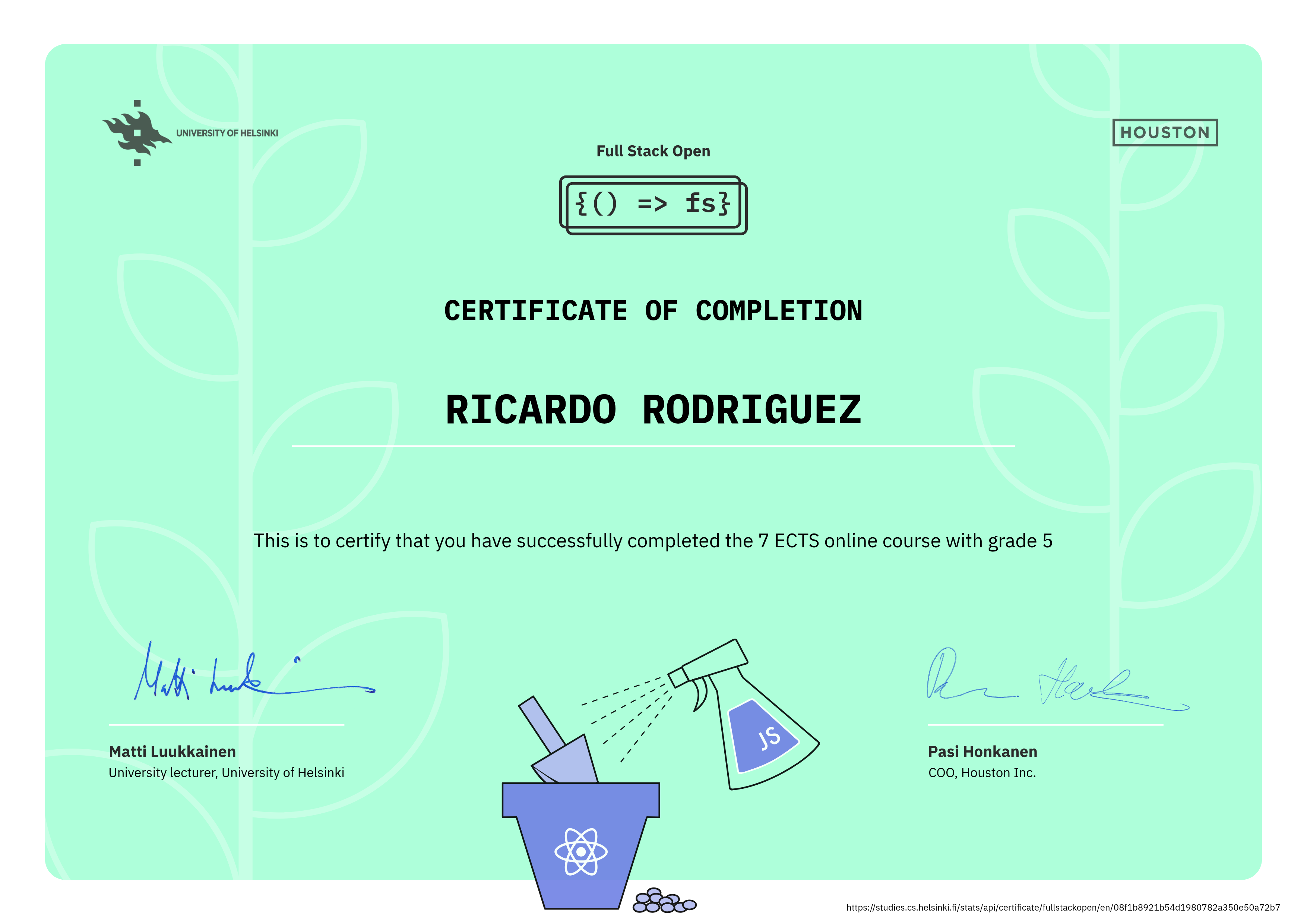 Certificado de finalización